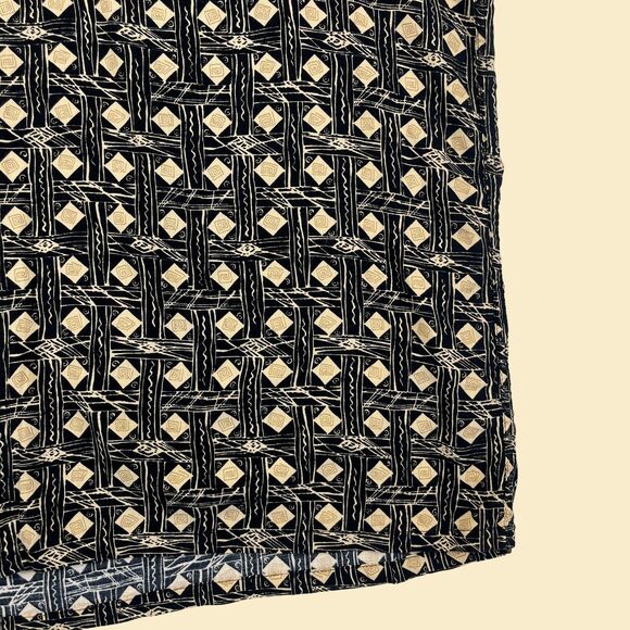 1990s XL Pierre Cardin black/beige shirt, vintage mens 90s geometric button down - Picture 7 of 8